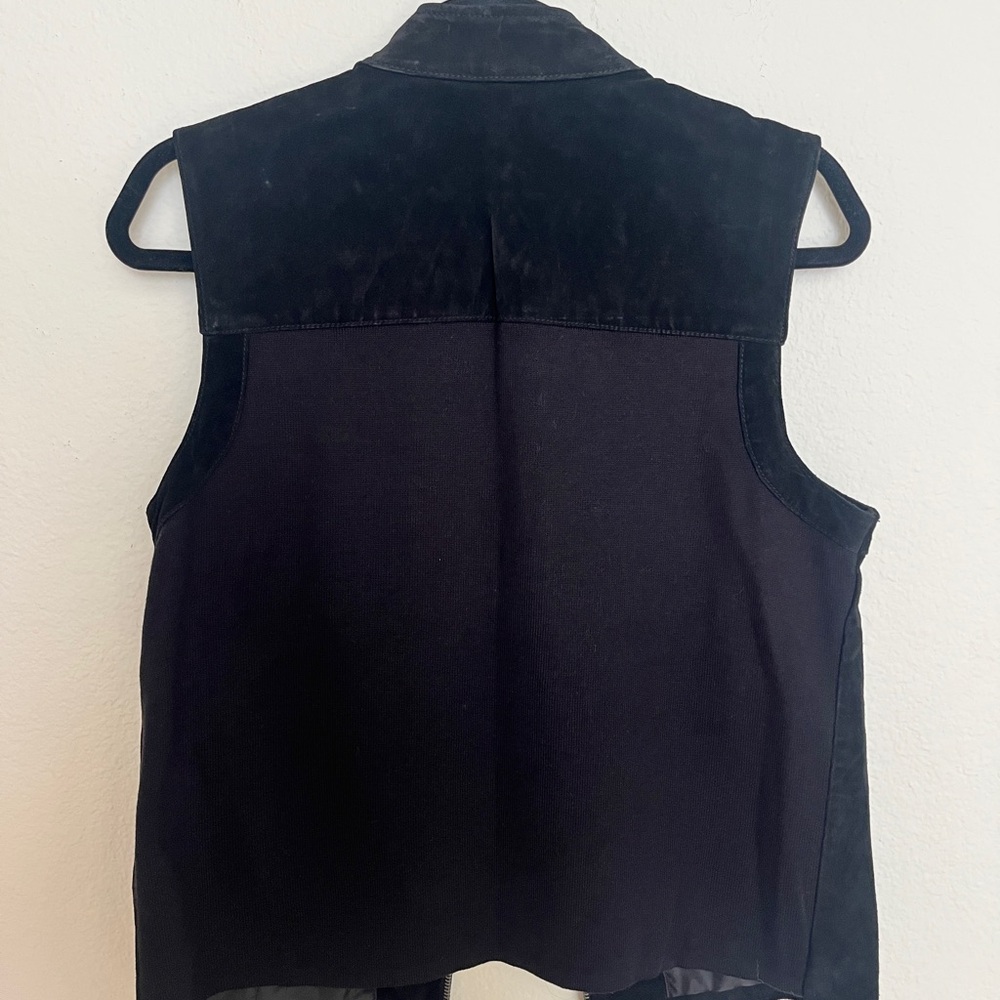 Black‎ Suede Studded Vest Western Boho Biker Festival Moto Style - Picture 10 of 16